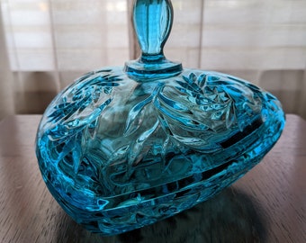 Hazel Atlas Blue Pinwheel Candy Dish: Vintage Triangle Design