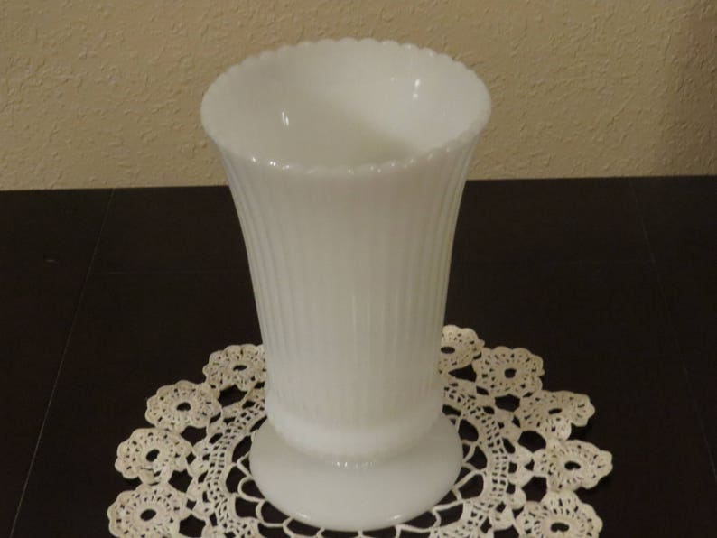 Eo Brody Milk Glass Vase Vintage Glass White Milk Glass Etsy