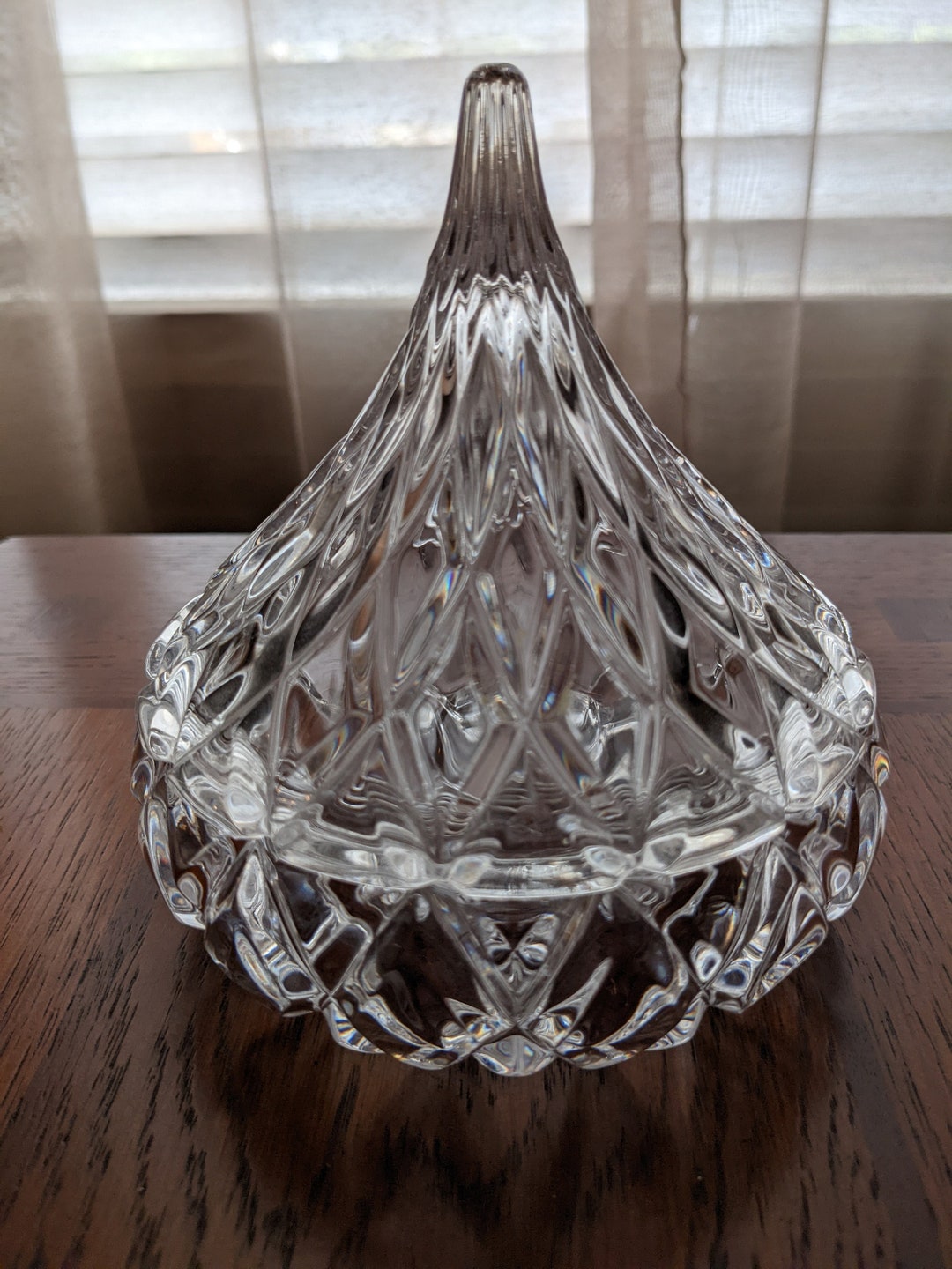 Godinger Crystal Candy Dish, Hershey Kiss Candy Dish, Diamond Pattern