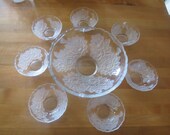Studio Nova Winter Rose, Winter Rose Pattern by Nova Crystal, Crystal Salad Bowl and Bowls, Etched Rose Salad Bowl and Bowls, Mikasa Crystal