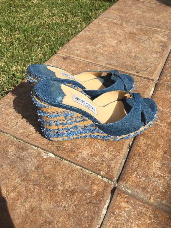 Jimmy choo denim wedge Clearance