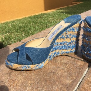 jimmy choo denim wedge