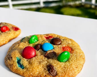M&M Chocolate Chip Cookies, Homemade Gourmet Cookies, Soft Chewy Chocolate Cookies, Fresh Baked Cookie Gift