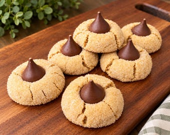 Peanut Butter Blossom Cookies, Hershey Kiss, Homemade (12 Cookies)