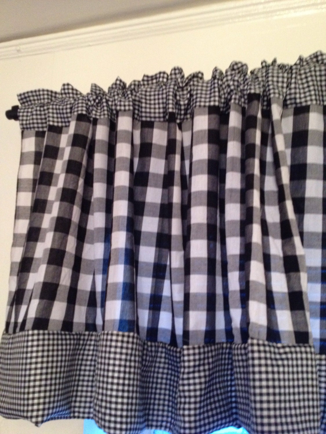 Black and White Gingham Valance Check Valances Checkered Etsy
