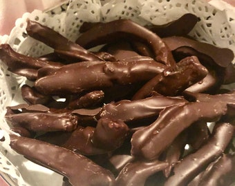 Homemade Dark Chocolate covered Orange Peels