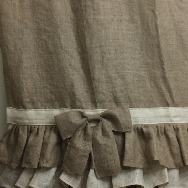 Burlap Shower Curtain Etsy