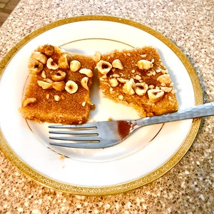 Basbousa //semolina cake/ middle eastern dessert/ بسبوسه مصري