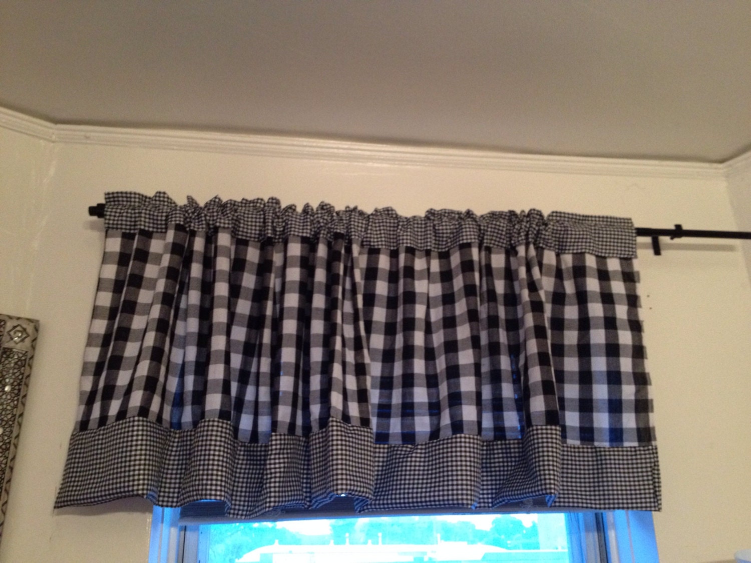 Black and White Gingham Valance Check Valances Checkered Etsy