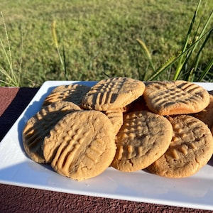 Homemade Peanut Butter Cookies: Soft, Delicious, All Natural - 12 Count