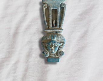 Ancient Egyptian Faience Ushabti Figurine of Hathor
