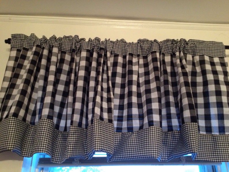 Black and White Gingham Valance Check Valances Checkered Etsy