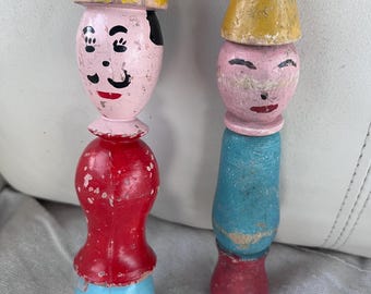 Rare Vontage set of Spindle Dolls