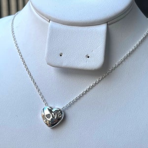 Sterling Silver Heart Pendant Necklace, Love Heart Necklace, Romantic Necklace, Dainty Necklace, Minimalist Necklace, Valentine&#39;s Day Gift