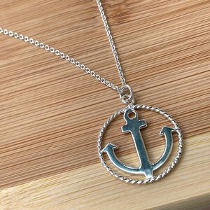 Anchor Necklace Sterling Silver 16&#39;&#39; or 18&#39;&#39;, Anchor Charm, Boat Anchor, Nautical Necklace, Coastal Jewelry, Sailing Jewelry, Sailor Gift