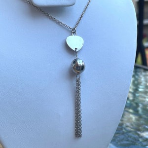 Sterling Silver Tassel Pendant Necklace, Y Necklace, Drop Necklace, Long Necklace, Tassel Jewelry, Dangle Necklace, Statement Necklace