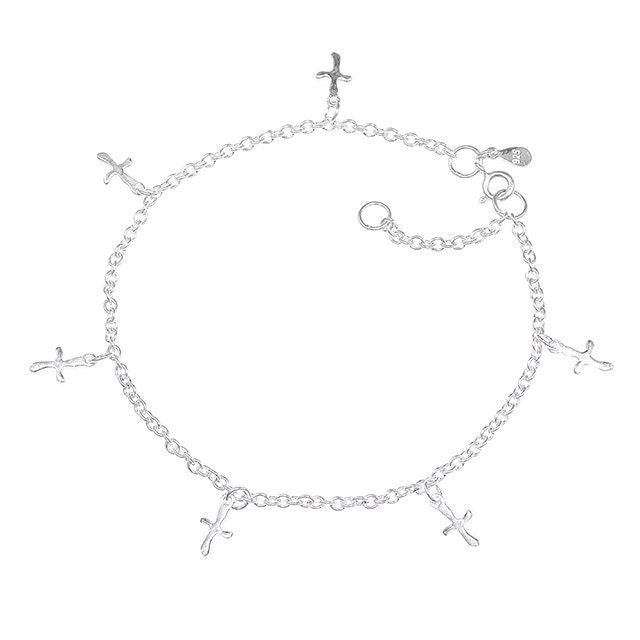 Sterling Silver Cross Anklet Cross Ankle Bracelet for Women Etsy UK