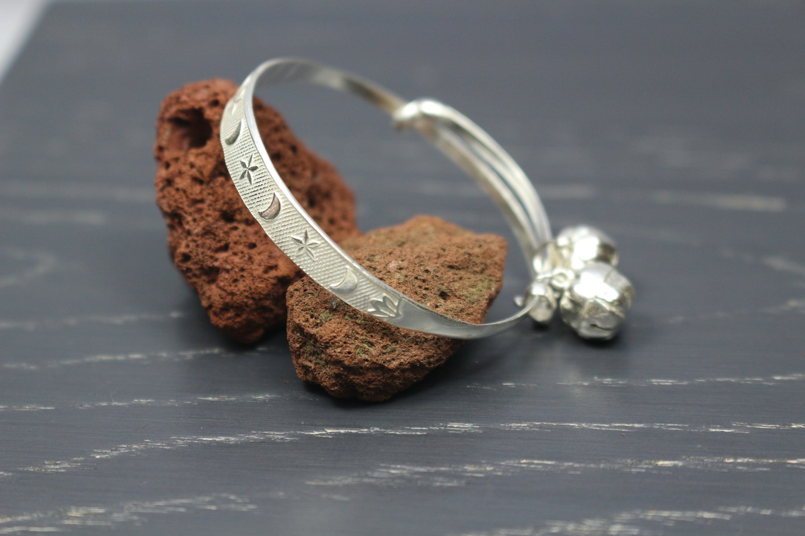 Sterling Silver Baby Bangle Bracelet Celestial Baby Gifts Etsy