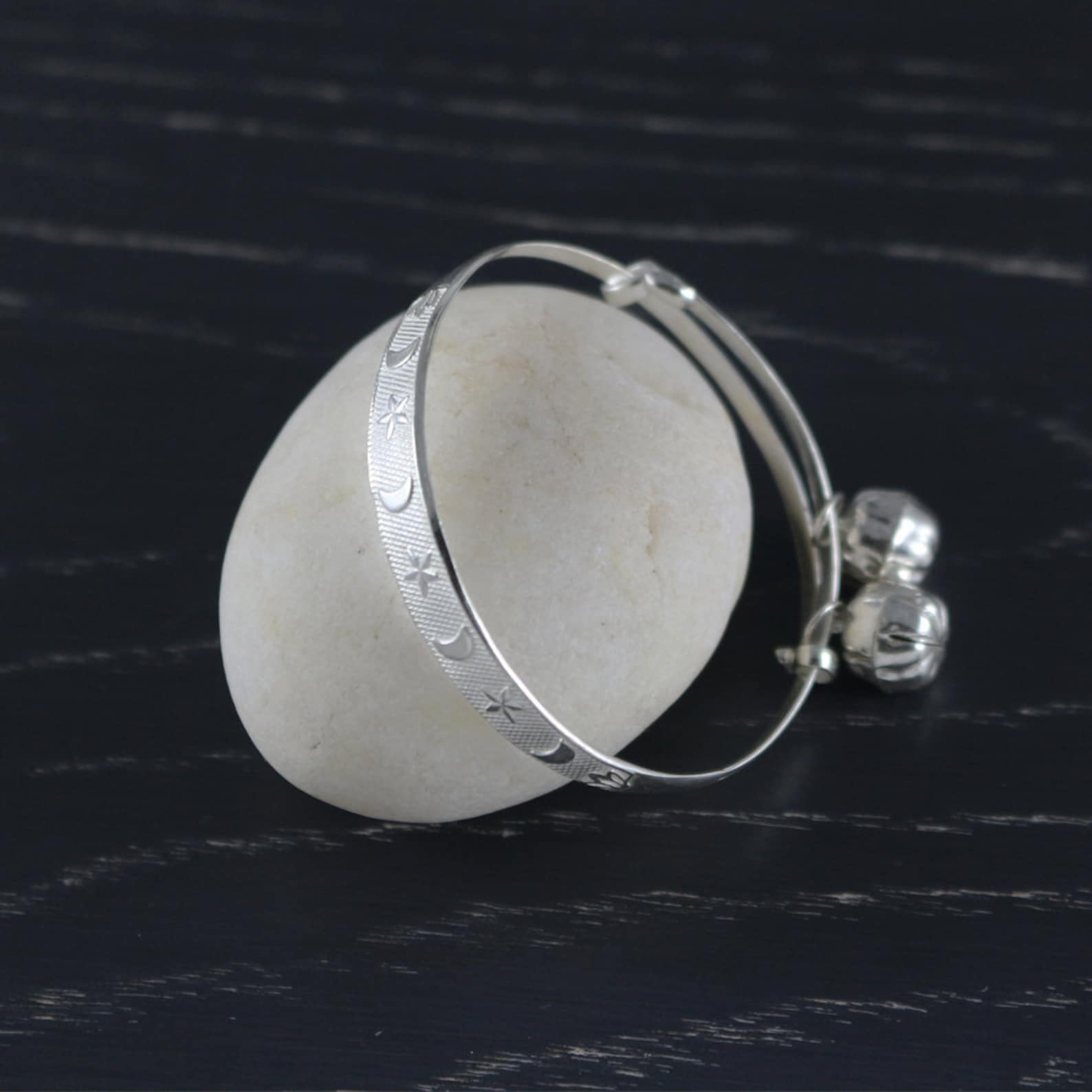 Sterling Silver Baby Bangle Bracelet Celestial Baby Gifts Etsy