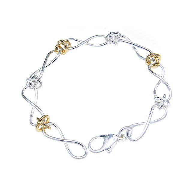 ●tow tow archive● New Logo Infinity Bracelet Silver TBH42A Two Tone Bracelet, Sterling Silver Infinity Bracelet, Chunky