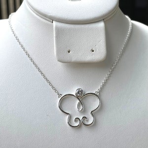 Silver Butterfly Necklace, Butterfly Jewelry, Sterling Silver Butterfly Pendant, CZ Butterfly, Minimalist Necklace, Dainty Necklace, Unique