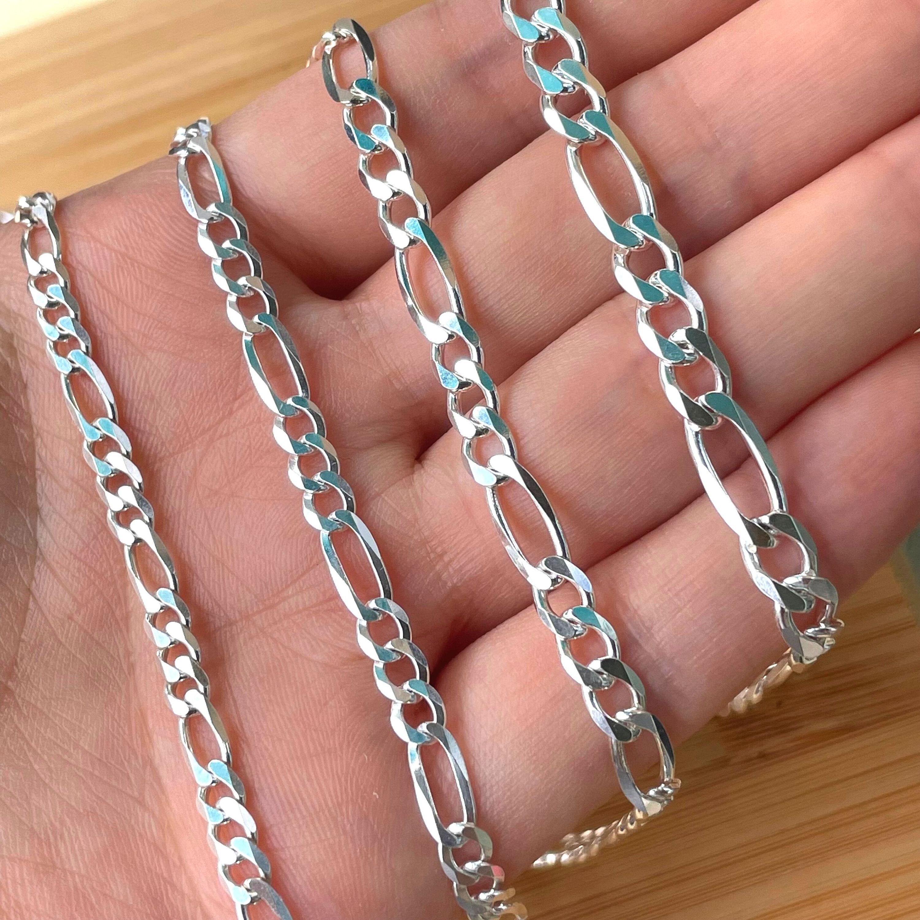 Sterling Silver Figaro Chain Figaro Necklace Figaro Chain Etsy UK
