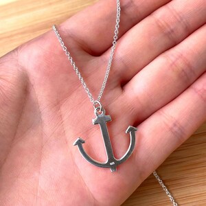 Anchor Necklace Sterling Silver, Anchor Charm Necklace, Boat Anchor, Nautical Necklace, Coastal Jewelry, Sailing Jewelry, Sailor Gift