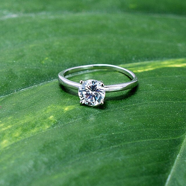 Bague De Fiançailles/anniversaire USTAR - 1 Carat, Zircone, Argentée - Taille 7 - Neuf Avec étiquettes
