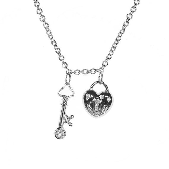 Sterling Silver Heart Lock 16 Necklace