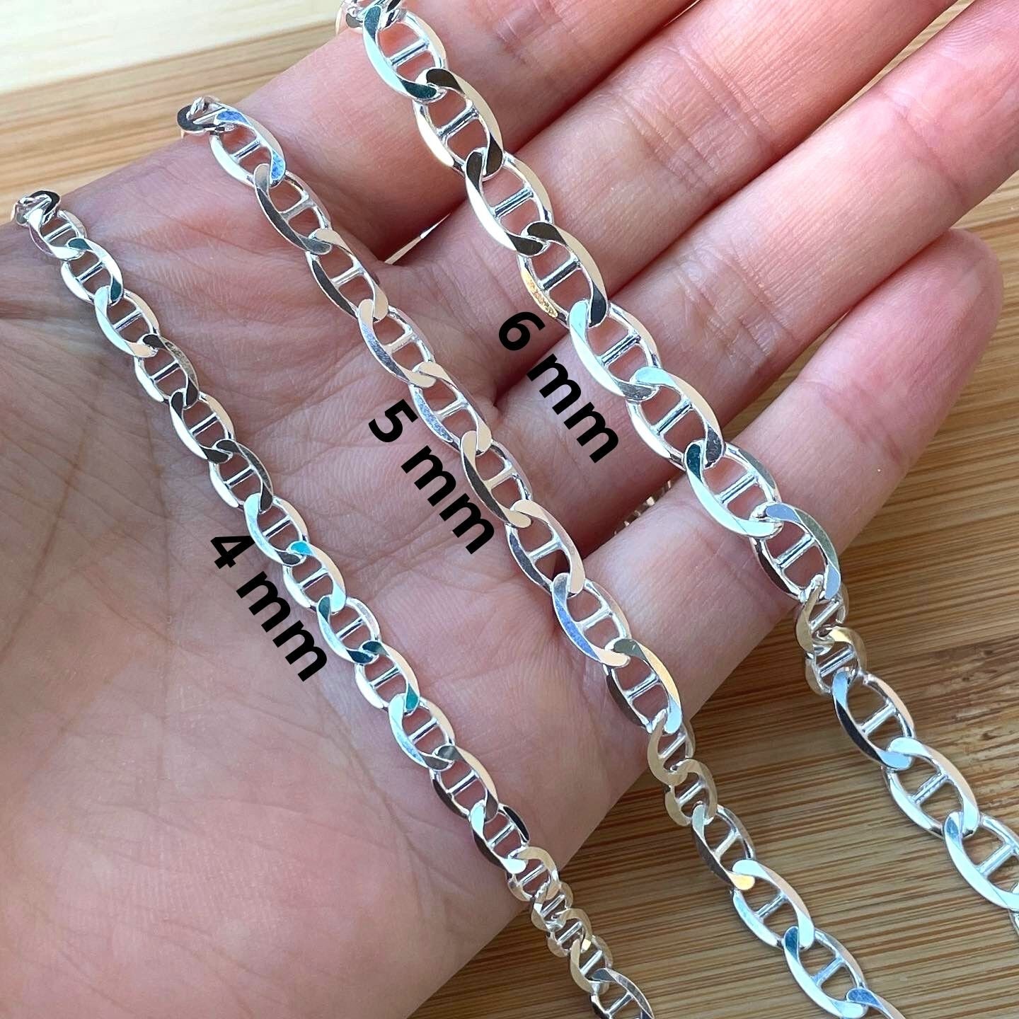 Silver Mariner Chain, Mariner Necklace, Solid Silver Chain