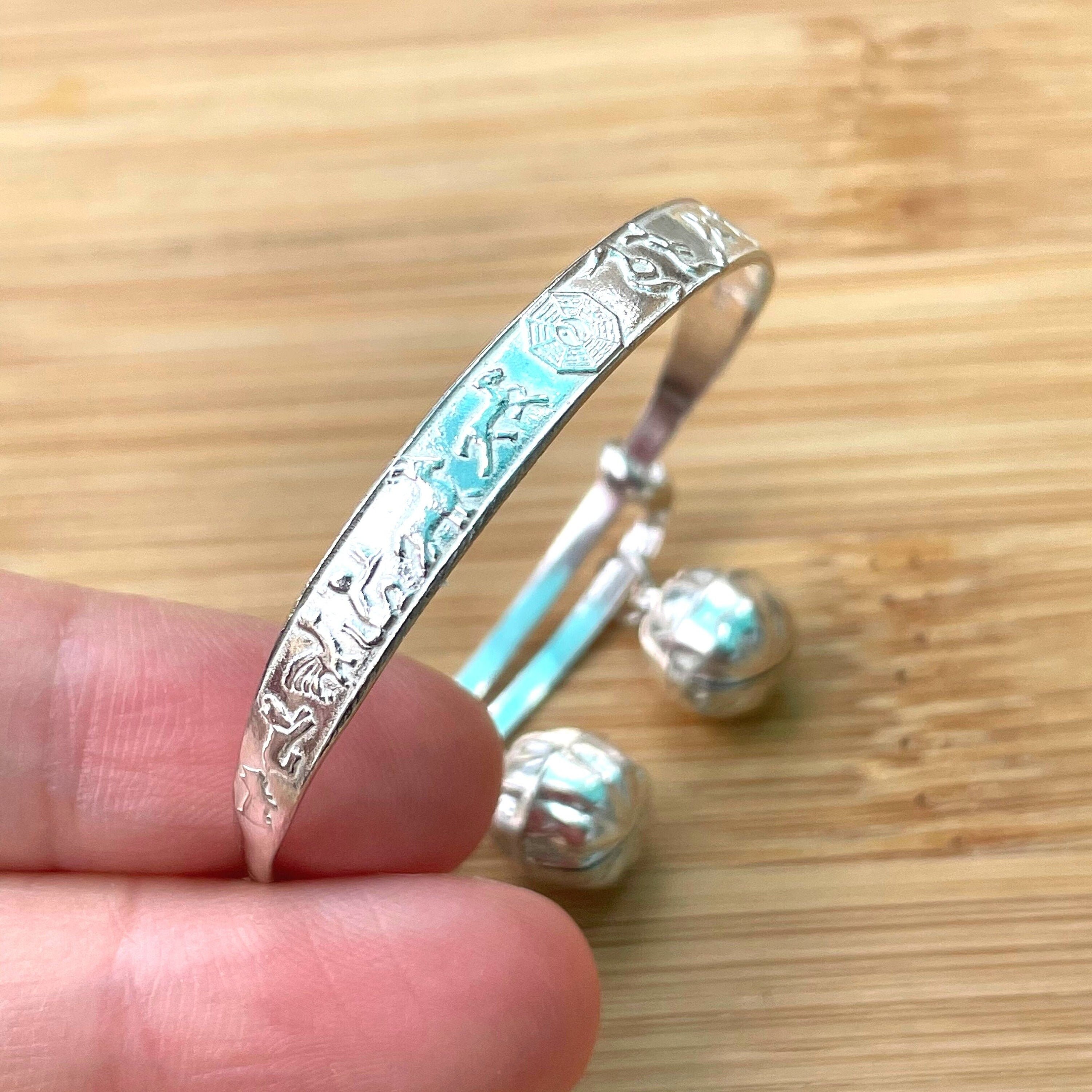 Sterling Silver Baby Anklet With Bells Adjustable Bracelet Etsy