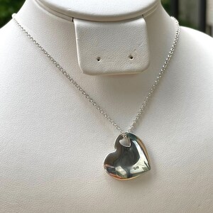 Sterling Silver Heart Pendant Necklace, Solid Silver Heart Necklace, Charm Necklace, Gift for Mom, Everyday Necklace, Christmas Gift, Unique