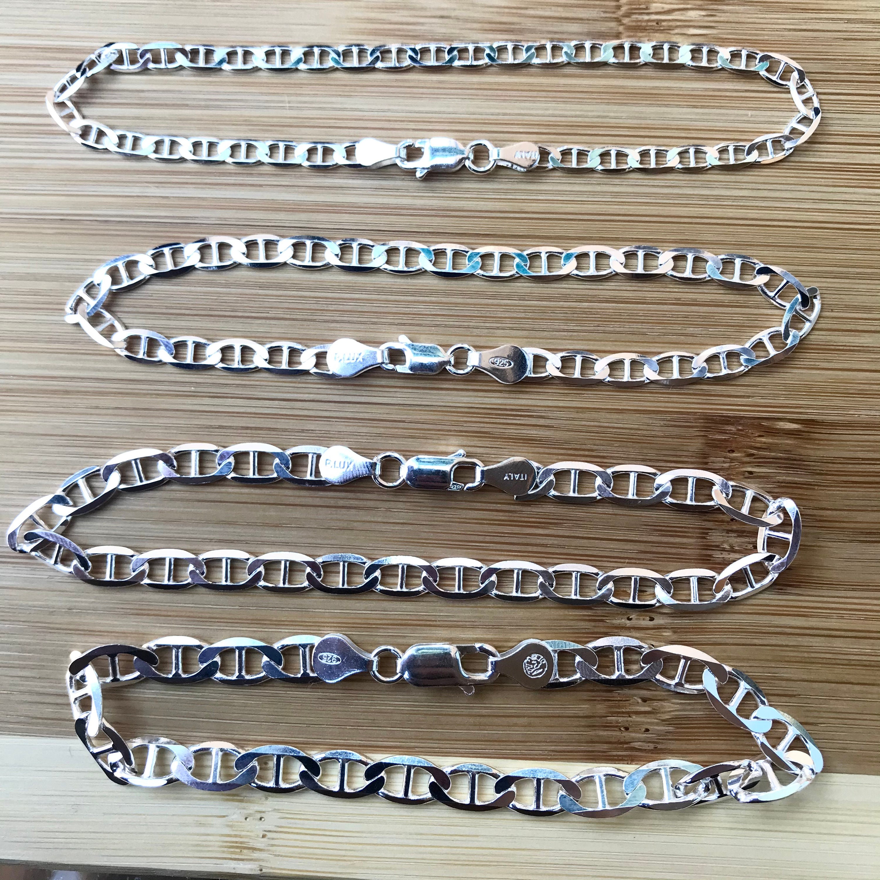 Sterling Silver Mariner Chain Flat Mariner Chain Solid Etsy Ireland