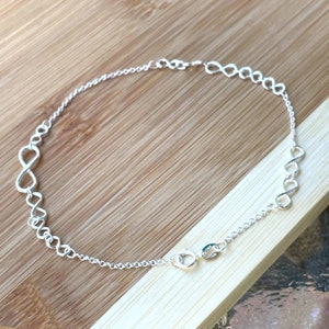 Infinity Anklet, Sterling Silver Infinity Anklet, Ankle Bracelet for Women 10 Inches, Dainty Anklet Silver, Bridesmaid&#39;s Gift, Gift for Wife