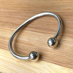 Sterling Silver Baby Bangle Bracelet, Hollow Silver Bangle, Torque Bangle, Kid&#39;s Jewelry, Toddler Bangle, Baptism Gift, Gift for Baby Girl
