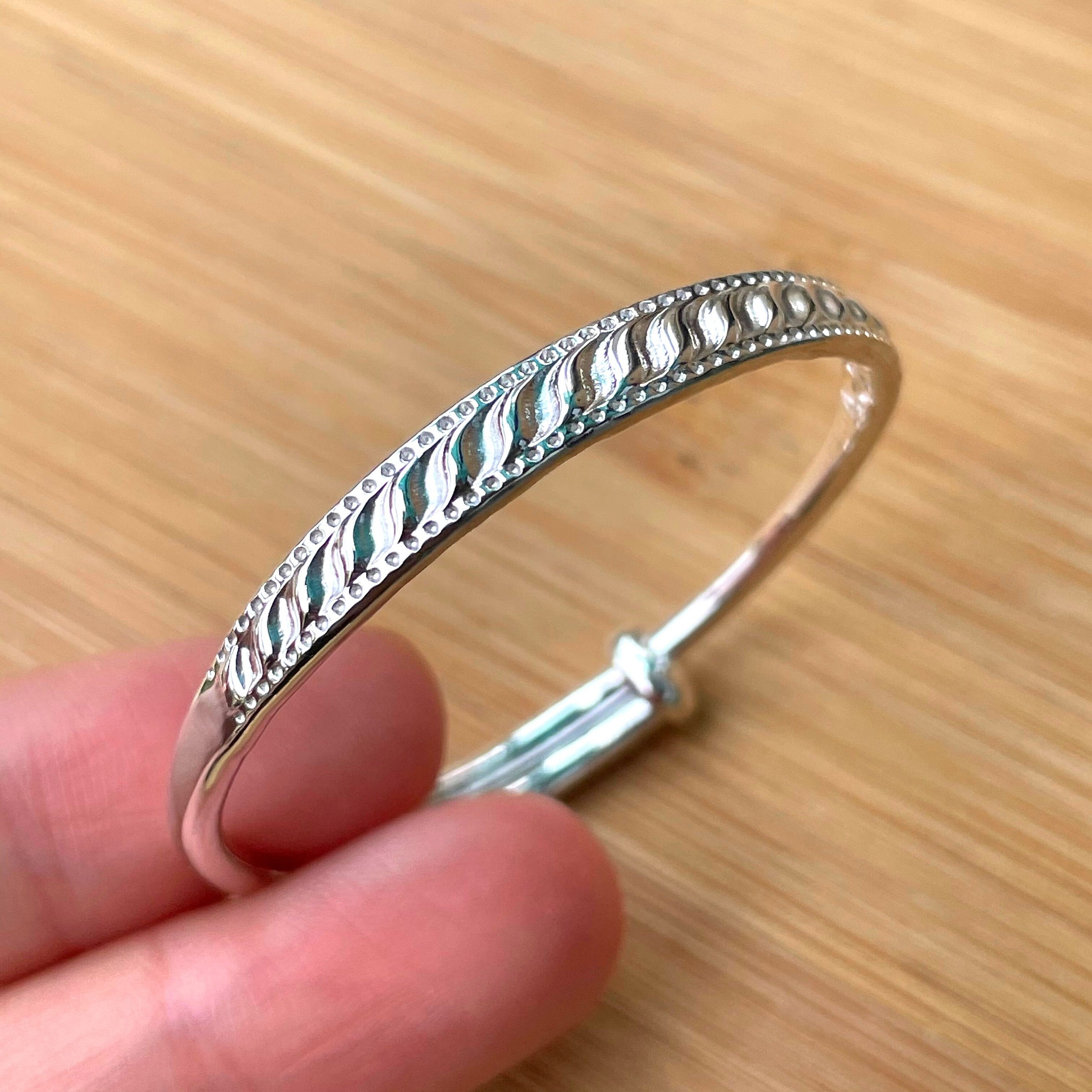 Silver baby bangle bracelet Clearance