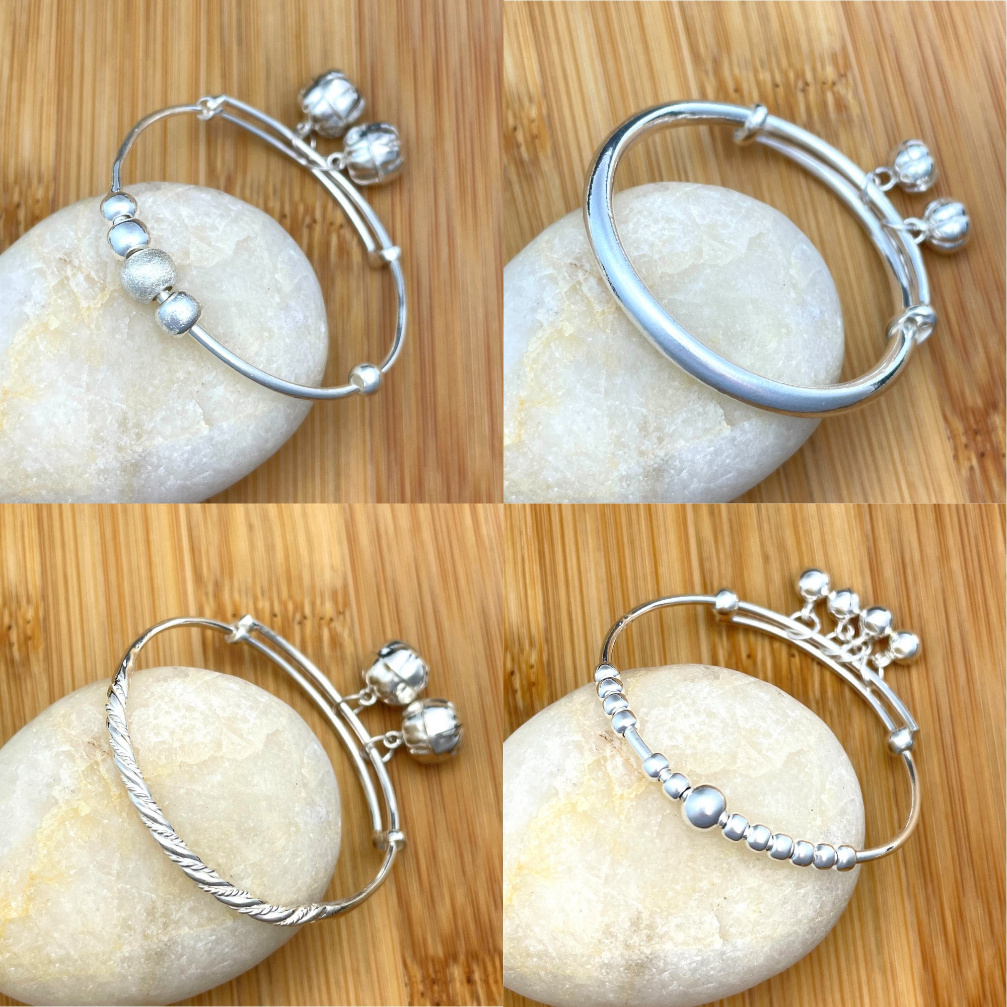 Sterling Silver Baby Bangle Bracelet Bell Anklet Toddler Etsy