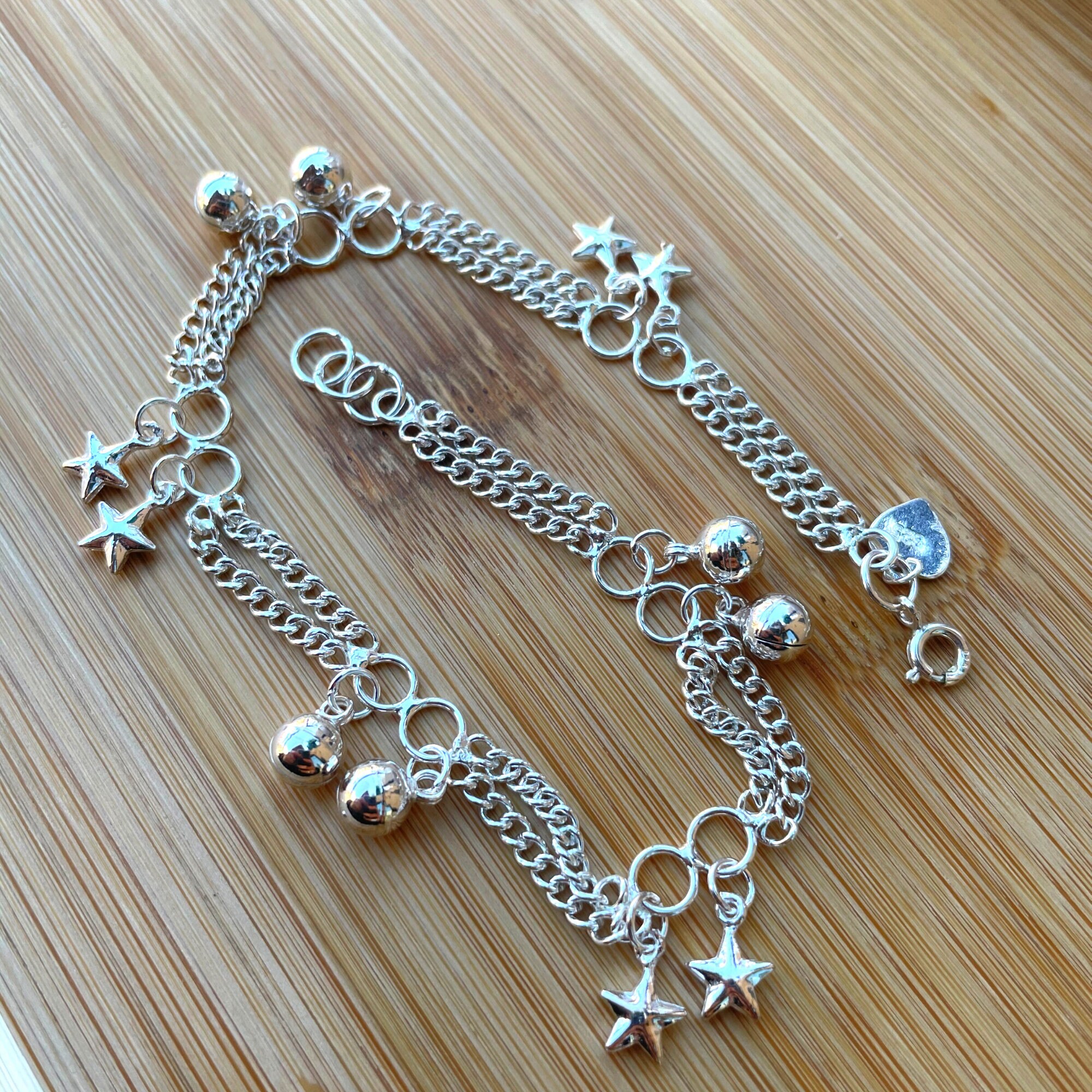Sterling silver bell best sale anklet