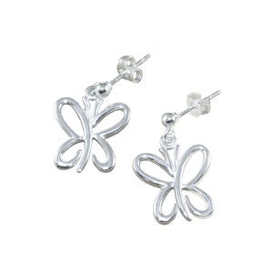 Sterling Silver Butterfly Earrings, Butterfly Dangle Earrings, Small Butterfly Earrings, Minimalist Earring, Bridesmaid Jewelry, Unique Gift