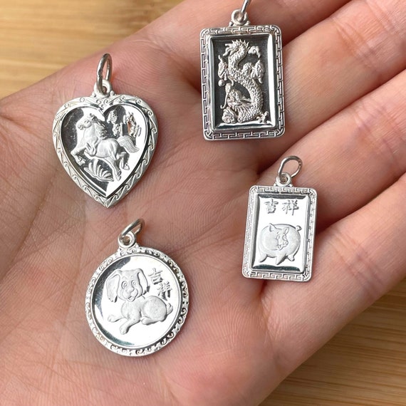 Chinese Zodiac Charm Necklace Chinese Zodiac Animals Lunar Etsy