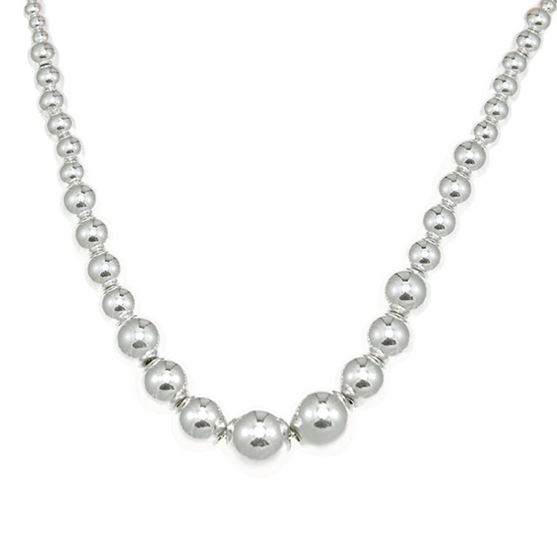 925 Sterling Silver Less-Is-More Bead necklace 16 inches