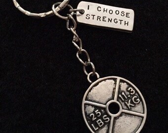 STRENGTH RING Keychain Bodybuilding Keychain Weight Lifting | Etsy