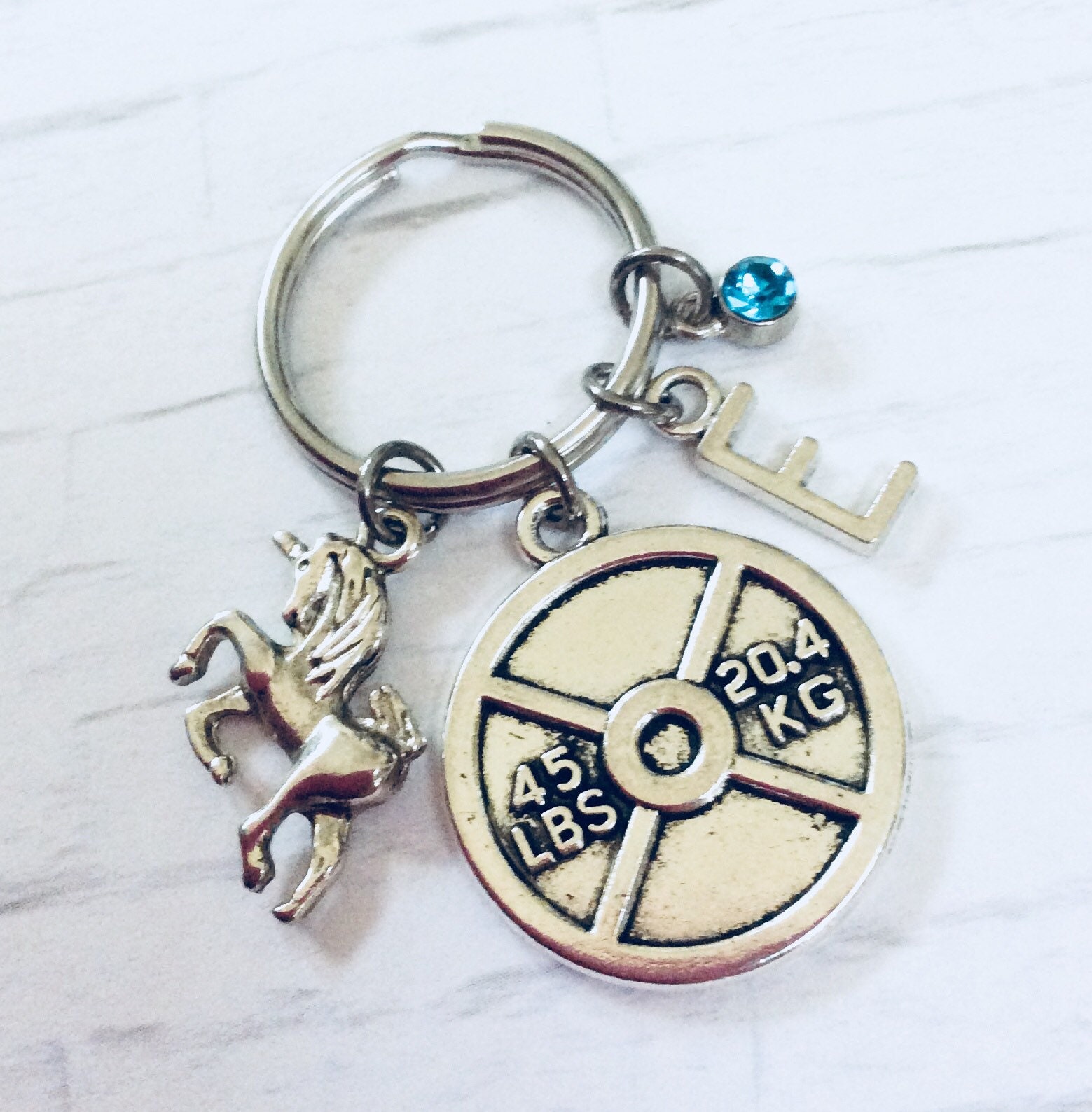 UNICORN KEYCHAIN, Bodybuilding Keychain, Weight Lifting Keychain ...
