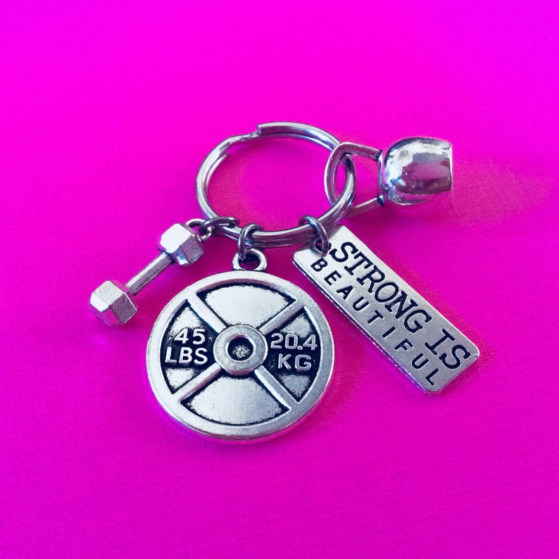 STRONG IS BEAUTIFUL Keychain, Bodybuilding Keychain, Weight Lifting ...