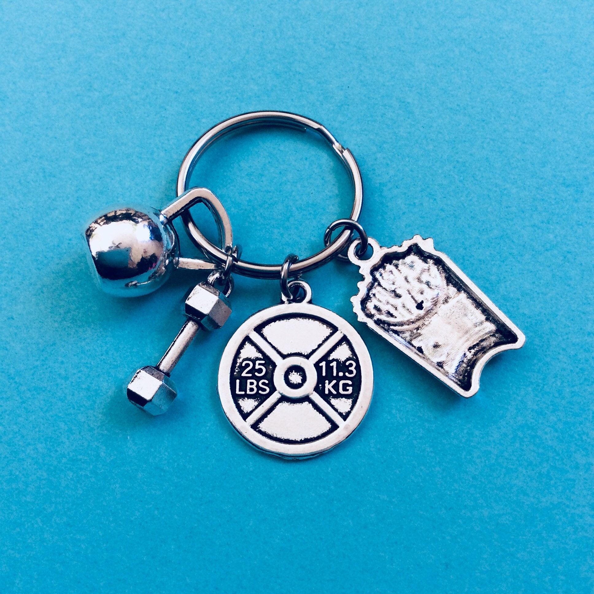 French Fries Keychain, Bodybuilding Keychain, Weight Lifting Keychain ...