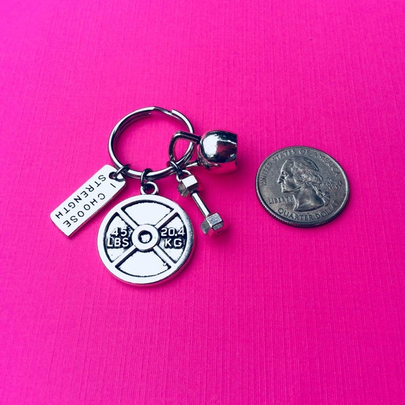 Body Building Key Chain "I choose Strength" 45 lbs New Weightlifting Exercise Body Building Key Chain "I choose Strength" 45 lbs New Weightlifting Exercise