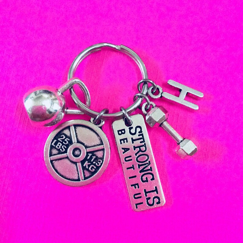 BODYBUILDING KEYCHAIN Weight Lifting Keychain Fitness Etsy