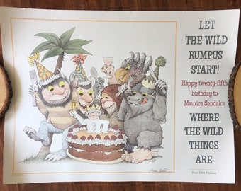 SIGNED, Maurice Sendak "Where the wild things are" Signed, Where The Wild Things Are Autographed,  Collectible Artwork, Sendak Autographed