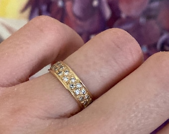 Diamond Ring,Vintage diamond ring, vintage 14K ring, vintage 10K ring, eternity diamond ring, diamond ring, not 14k