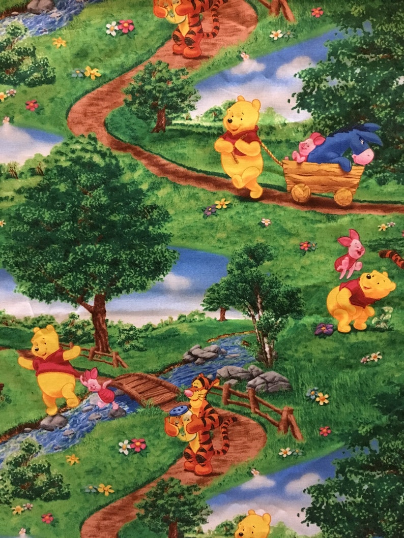 Winnie the Pooh fabric Winnie the Pooh fabric Classic Pooh Etsy